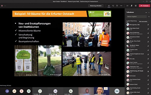 Ein Screenshot des Online-Fachseminars Klimaresiliente Stadt.